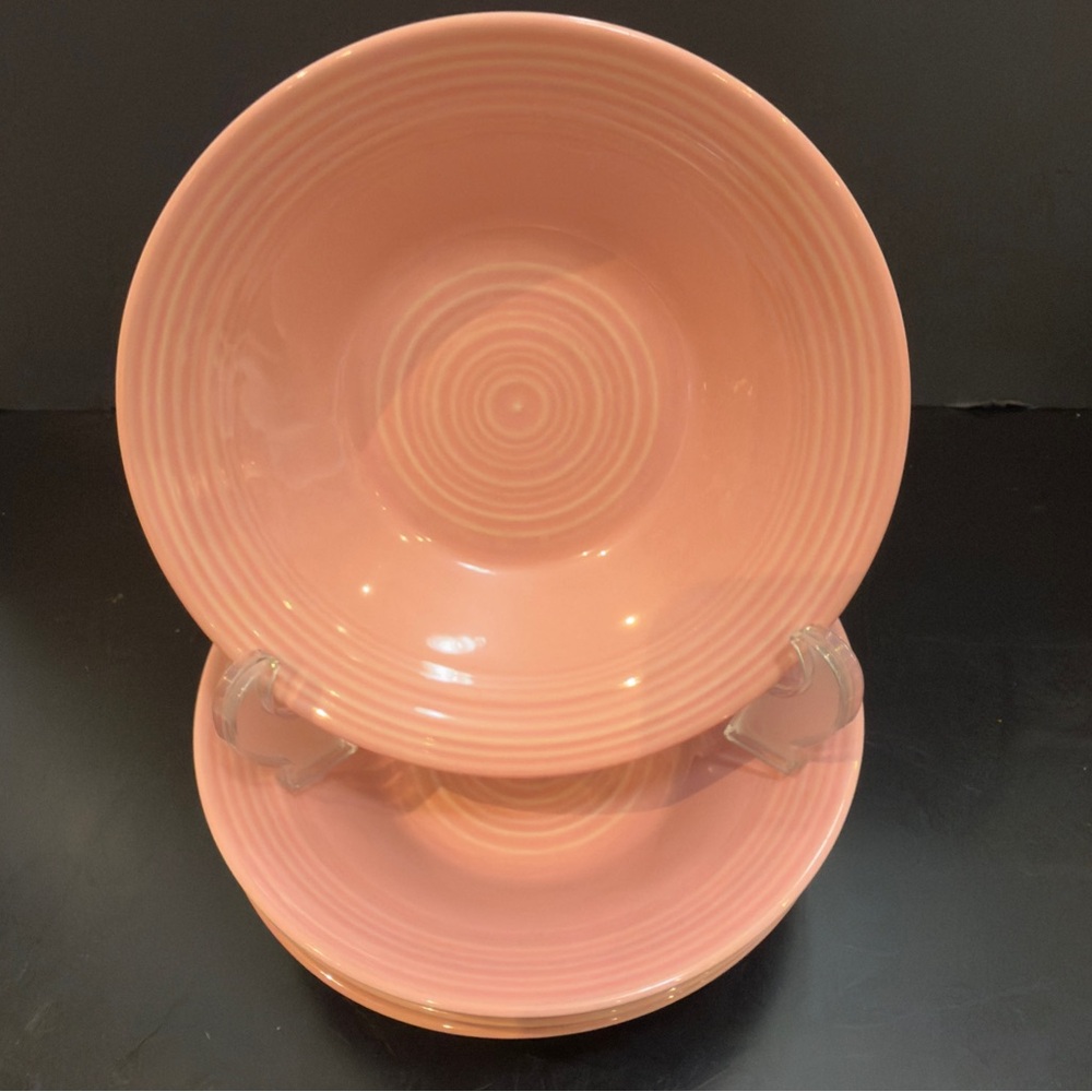 4 Signature Carnivale Rose Pink 6.5” Cereal Salad Bowls Stoneware Japan Set of 4